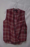 Ali & Kris Sheer Sleeveless Top L Large Shirt Blouse Womens Black Maroon Ali & Kris Sheer Sleeveless Top L Large Shirt Blouse Womens Black Maroon