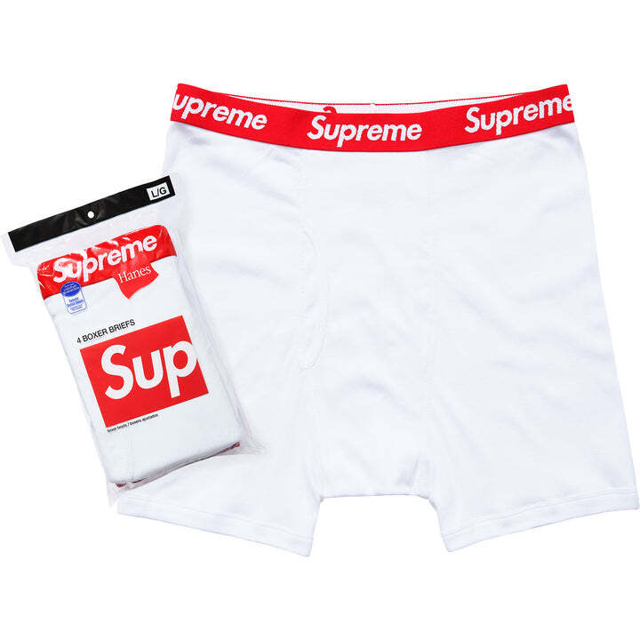 Supreme®/Hanes® Boxer Briefs (4 Pack) XL Authentic Supreme / Hanes Boxer Briefs Underwear White (4 Pack