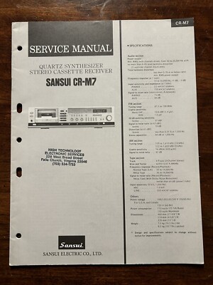 Sansui CR-M7 Cassette Tape Receiver Service Manual Vintage Original OEM Genuine
