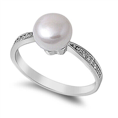 Details about   Silverly Womens .925 Sterling Silver Freshwater Cultured Pearl 5 mm Ring 