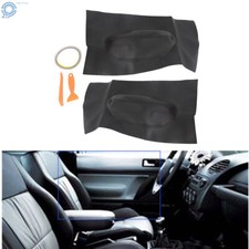 For Volkswagen Beetle 1998-2010 Pair Door Panel Insert Card Leather Cover Black