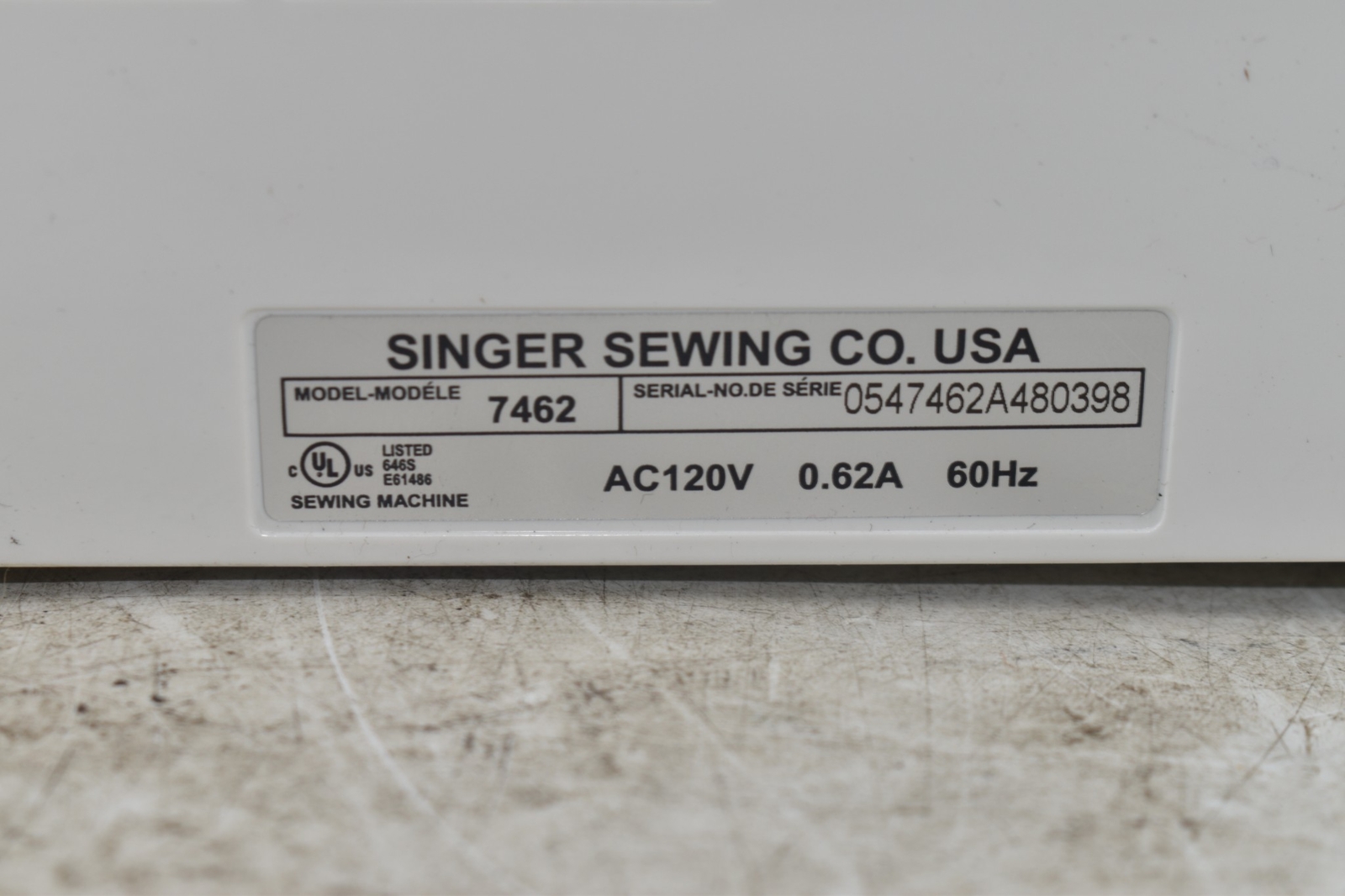 Singer 7462 Sewing Machine Tested & Working (4135F) eBay