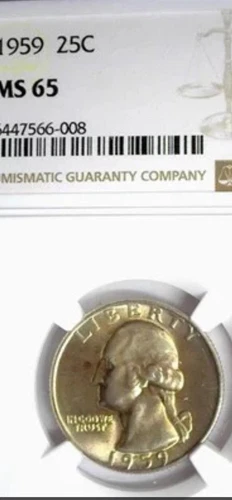 1959 washington quarter NGC MS 65