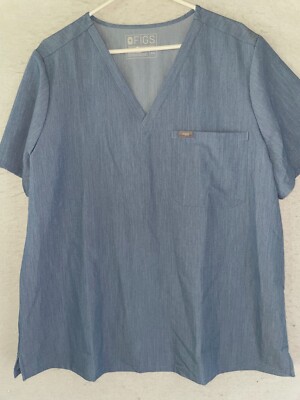 Figs Men's Scrub Top Leon Size XXL Light Blue Technical collection NEW