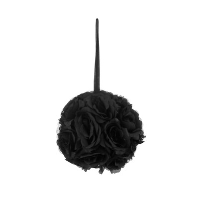Mega Crafts - 8'' Artificial Flower Pomander Kissing Ball - Black, 1PC