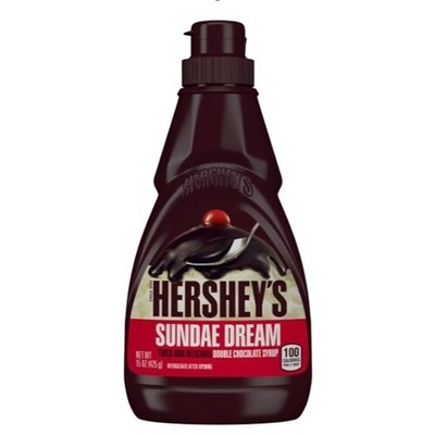 910898 1 x 425g BOTTLE OF HERSHEY'S HERSHEYS SUNDAE DREAM DOUBLE CHOCOLATE SYRUP
