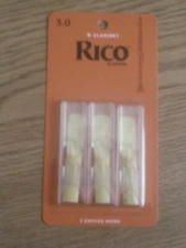 Rico D'addario Bb Clarinet Reeds 3.0 Strength (3 Pack)