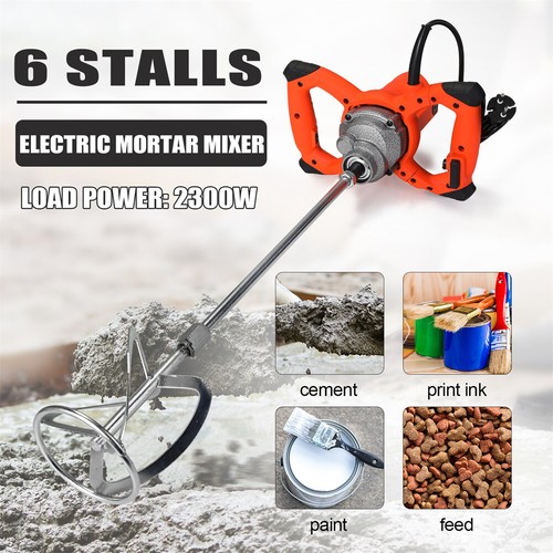 Portable Electric Concrete Cement Mixer Machine Drywall Mortar Handheld 6 Speed - Picture 1 of 6