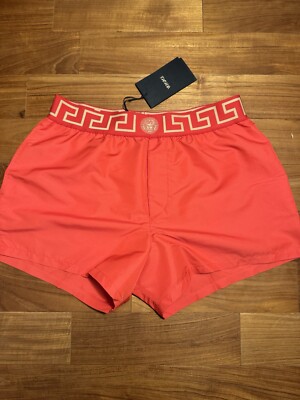VERSACE GRECA BORDER BADESHORTS Rot Gr. IT 4 (M)