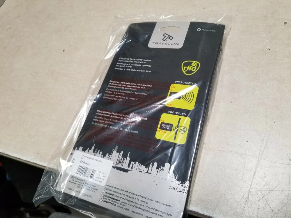 Soporte para pasaporte Travelon RFID unisex-adulto, gris regular TALLA ÚNICA Foto 3 de 4