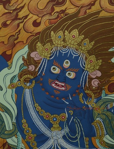 Pintura Vajrapani Budista Tibetano Thangka/Thanka Pintada a Mano con Patan, Nepal - Imagen 3 de 10