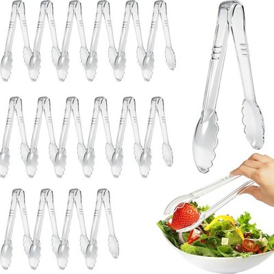 16 Pcs Plastic Serving Tongs, Large Disposable Serving Utensils for Party, Bu...