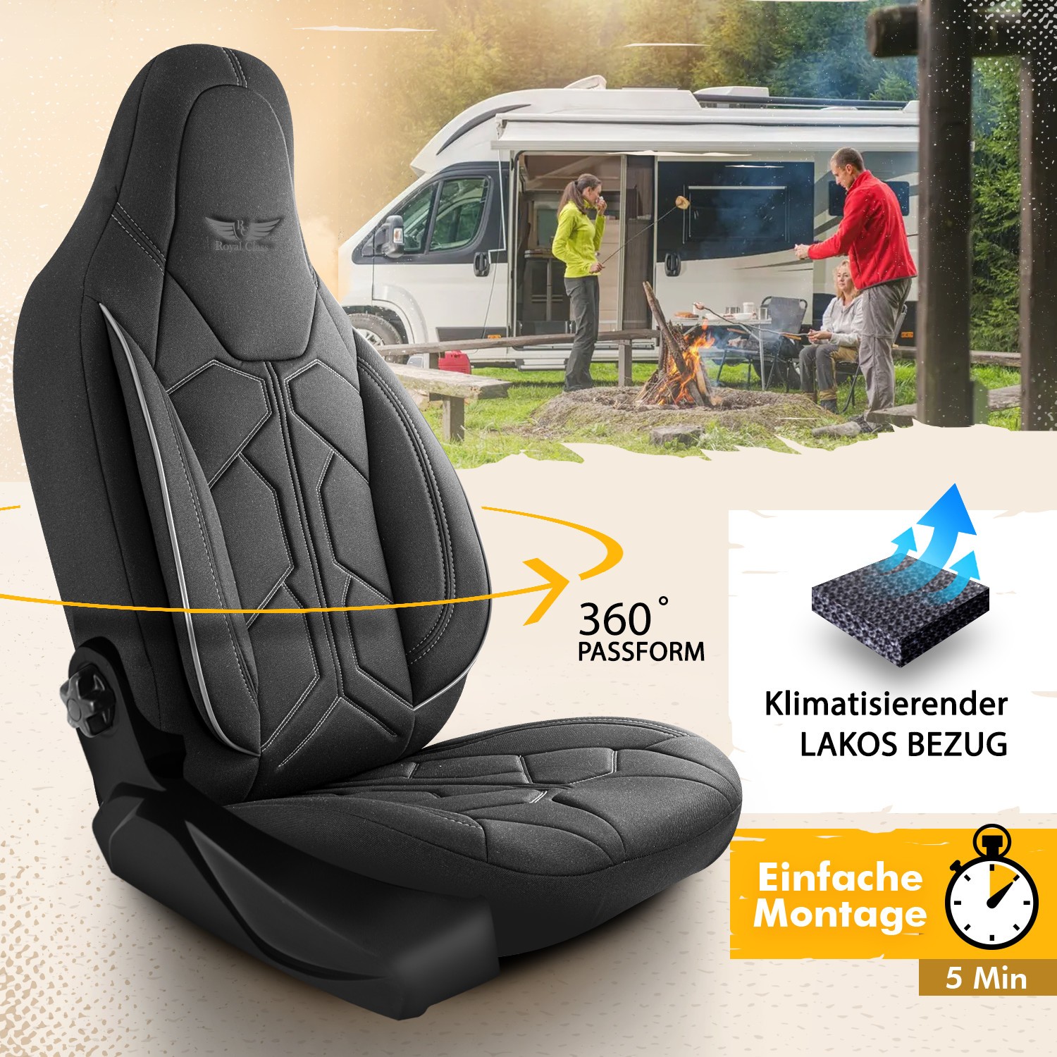 Fodere coprisedili per camper Fleurette Pilot 429L01 foto 2