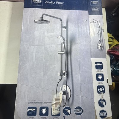 GROHE Vitalio Flex 26520000 Retrofit Shower System Dual Head Chrome Rain