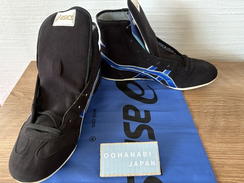 Zapatos de Boxeo de Lucha ASICS EX-EO 26.5cm (US 8.5) Modelo Antiguo NEGRO × AZUL NUEVO - Imagen 7 de 15