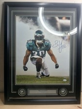 Brian Dawkins Autograph Signed Eagles Smoke Spotlight 16x20 Framed JSA