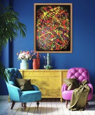 Ultraviolette Strahlen Original 80x60cm auf Leinwand fertig zum Aufhängen Wandbild Deko