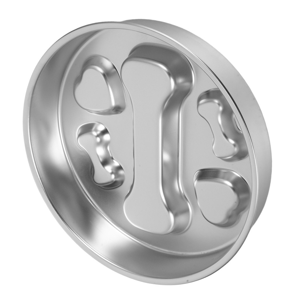Stainless Steel Slow Food Dog Bowl Dish for Fast Eaters Pet Supplies