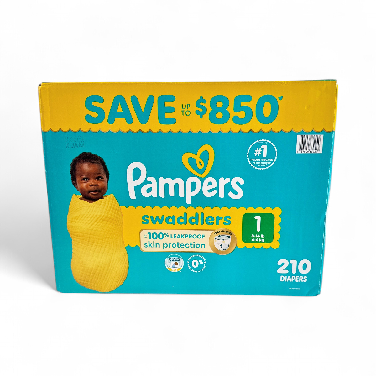 Pampers Swaddlers Leakproof Disposable Baby Diapers (Size 1 