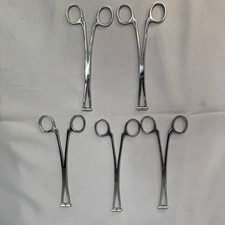 Lot 5 Stainless Steel Septum Piercing Forceps Receiving Tube Clamps 6 -7