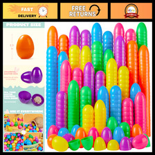 50 PCS 2.3" Fillable Colorful Plastic Easter Eggs for Hunt, Party Favors, Treats