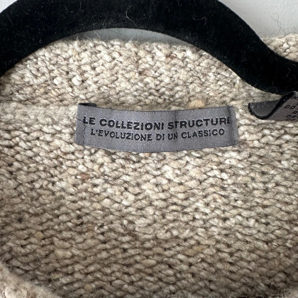 Vintage Le Collezioni Structure Mens Knit Sweater L Wool Cotton Silk Blend Speck - Image 2 of 4