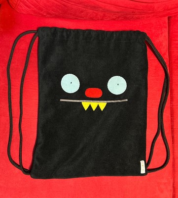 Uglydoll Black Ice Bat Backpack Drawstring Bag Plush Ugly Doll Green USED