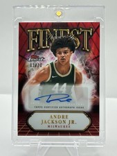 2024-25 Topps Finest Andre Jackson Jr. Auto Red Refactor  /10 Bucks #FA-AJ