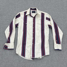Vintage Wrangler Brushpopper Western Pearl Snap Long Sleeve Shirt Large 16.5-35
