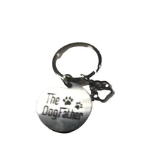 The Dog Father Silver Tone Keychain Gift