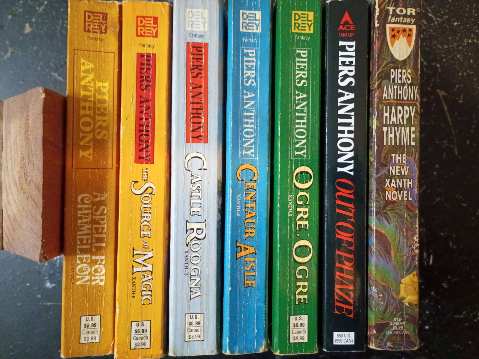 Piers Anthony Xanth Novel Lot of 7 Paperback Books Fantasy TOR Del Rey Ace Vtg