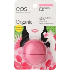 6 Pack eos Organic Lip Balm Sphere, Strawberry Sorbet