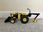 Vintage Tonka Backhoe Loader Tractor Pressed Steel Yellow Black