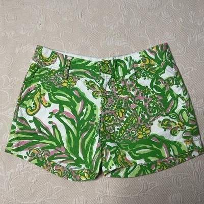 Lilly Pulitzer The Callahan Shorts Seeing Green/Pink Elephants Women 0 Sri Lanka