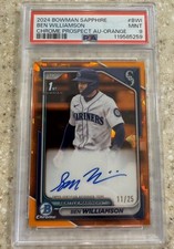 2024 Bowman Sapphire Ben Williamson Chrome 1st Orange Autograph /25 PSA 9