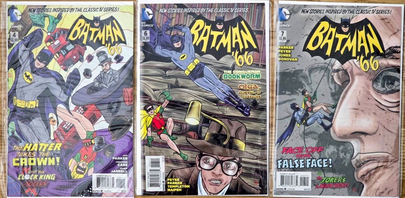 Batman 66 comics x3 - Issues 4, 6 and 7 used Bagged and Boarded Robin Christmas