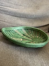 Longaberger Like Dresden And Company Signed Avocado Ohio Handmade Craft Basket