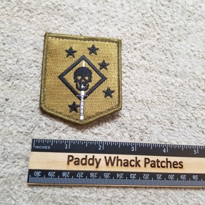 USMC Marine Raiders Patch Marine Raider Regiment Skull Stiletto Hook Backing OD