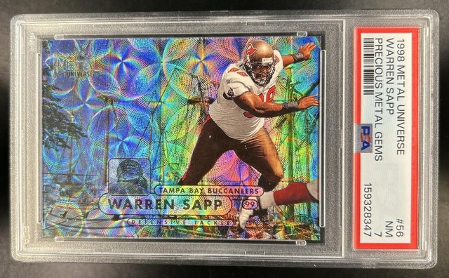 1998 Skybox Metal Universe Warren Sapp Precious Gems #/50 Buccaneers PSA 7