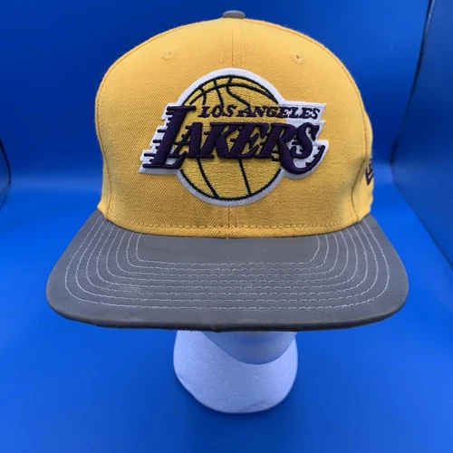 New Era Los Angeles LAKERS Icon Color 59FIFTY Fitted Hat Yellow Snapback RARE