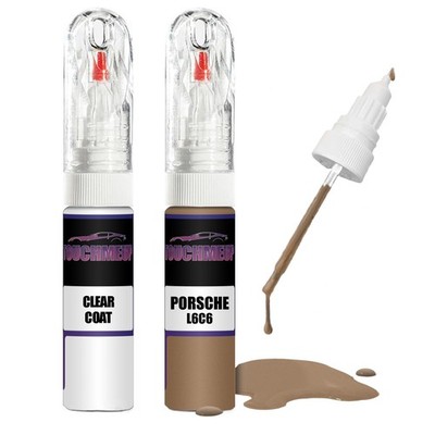 Lackstift für PORSCHE SANDBEIGE 03 L6C6 + Klarlack Pinsel Kratzer Fix Kit