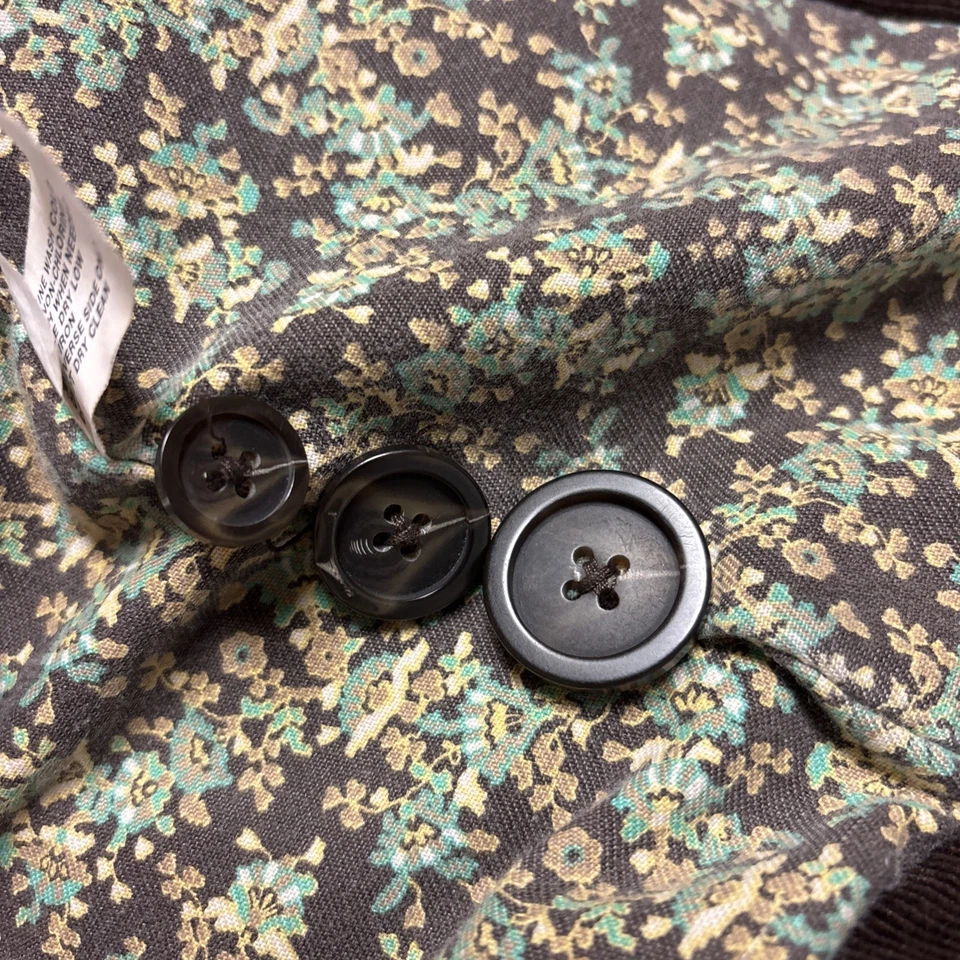 Chaqueta de pana marrón con forro floral talla 10 BTG Y2K GAP para mujer Foto 4 de 4