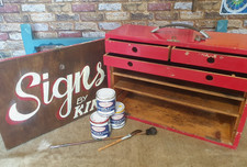 Old Vintage Signwriters Toolbox, Pinstriping Painters Tool Box Chest, Ideal Gift
