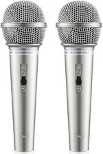 2PCS Plastic Microphones Prop, Pretend Play Fake Mic for Karaoke Costume, Plasti
