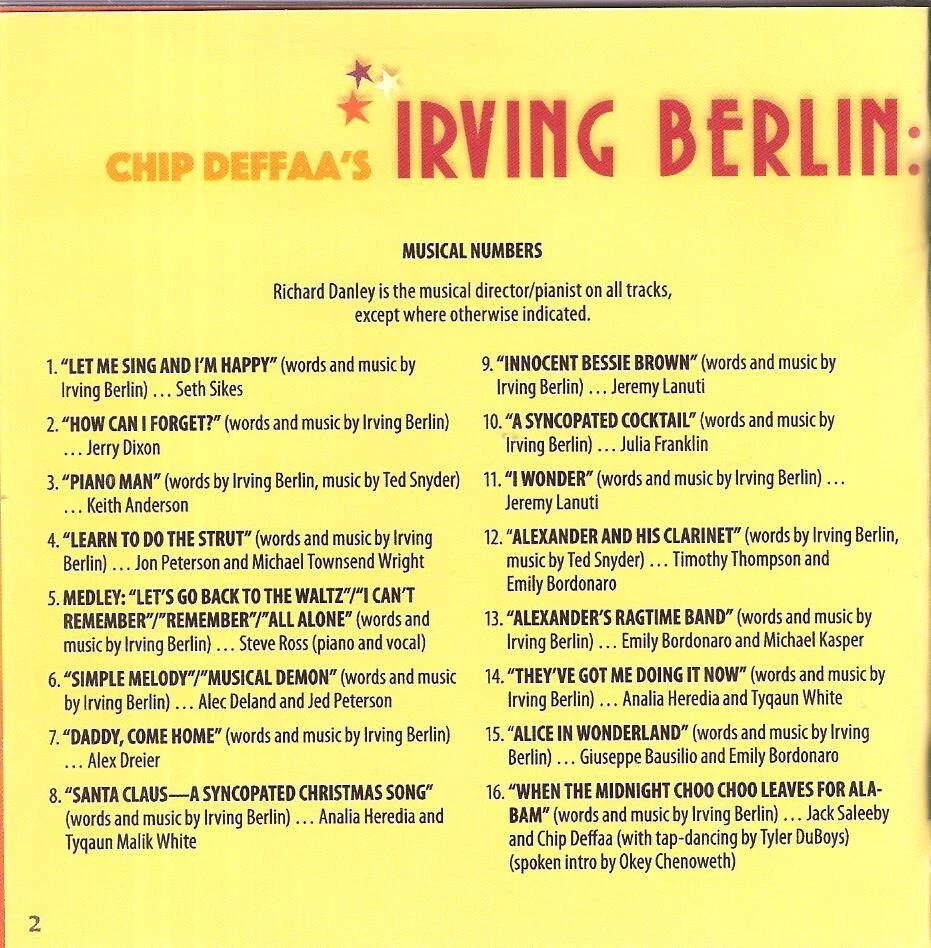 Chip Deffaa's Irving Berlin: Sweet and Hot, Rare Songs with an All-Star Cast - Image 3 of 4