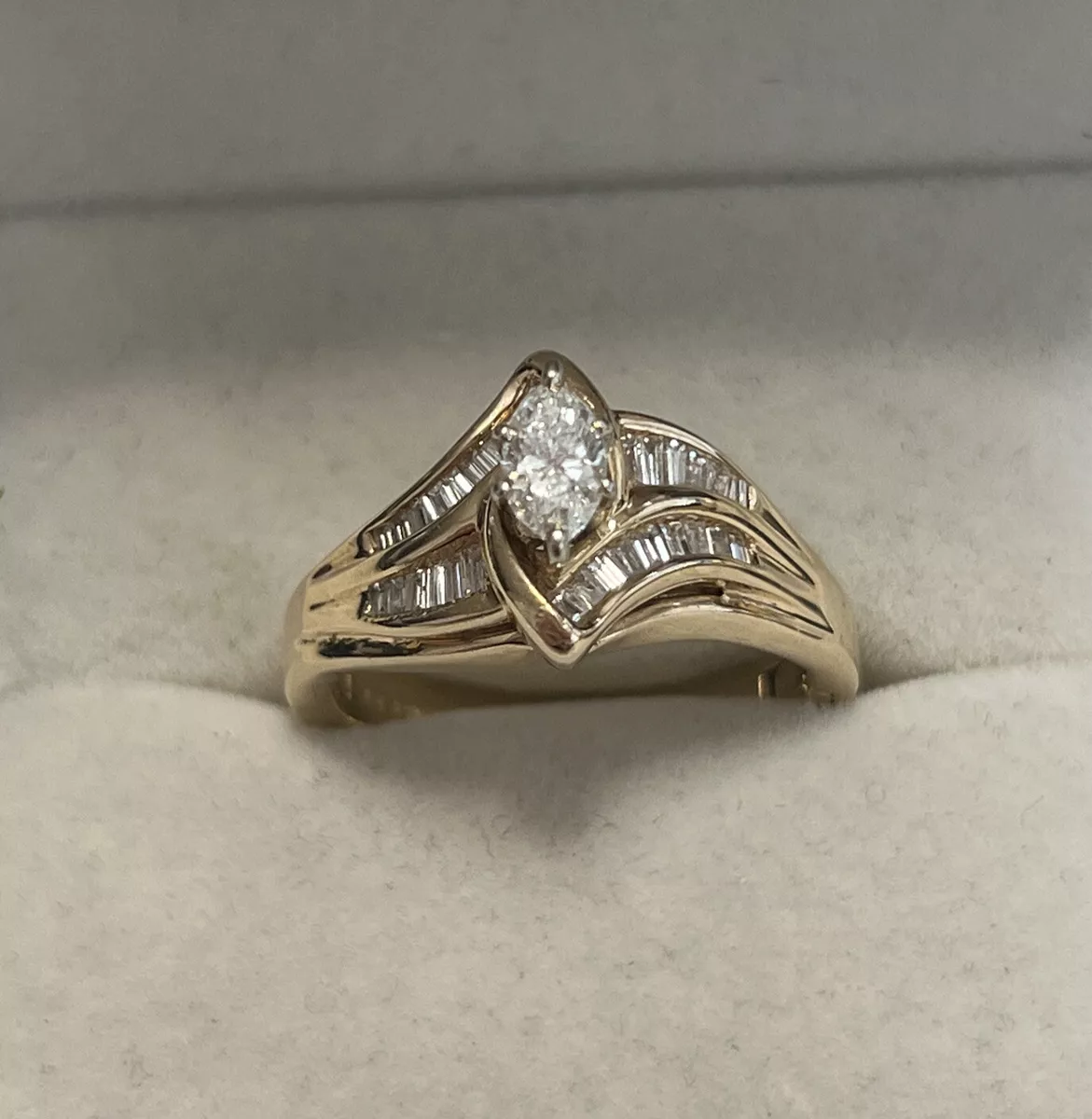 Marquise baguette diamond ring sale