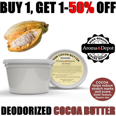 12 oz. Cocoa Butter DEODORIZED 100% Natural Pressed FOOD-GRADE Theobroma cacao