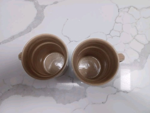 Set Of 2 Khaki Mikasa Coffee Cup. Stoneware Mugs. Potters Craft HP419 - Picture 2 of 6