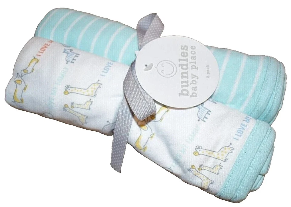 Juego de manta de recepción de animales de safari de granja tejido jersey The Children's Place 2 años nuevo con etiquetas Foto 2 de 3