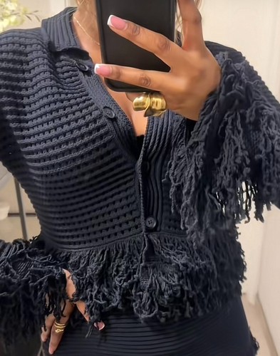ZARA : Checked Knit Jacket with Fringing : 4331/004 : UK Buyers_Get It Faster!! - Picture 10 of 10